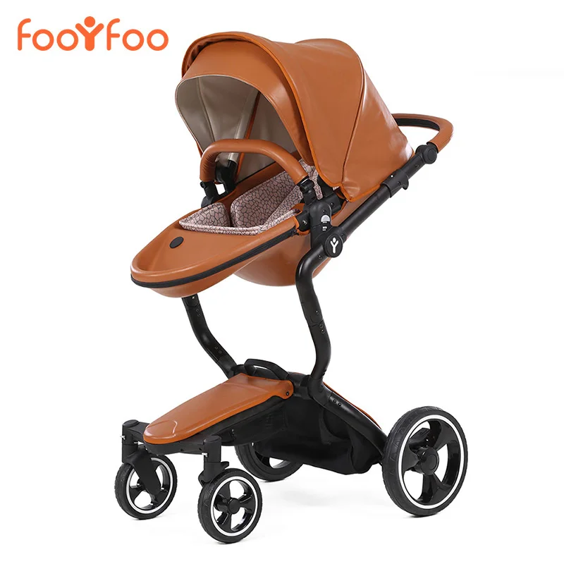 foofoo детская коляска Высокого пейзаж ребенка тележка кожа|stroller high landscape|baby strollersit