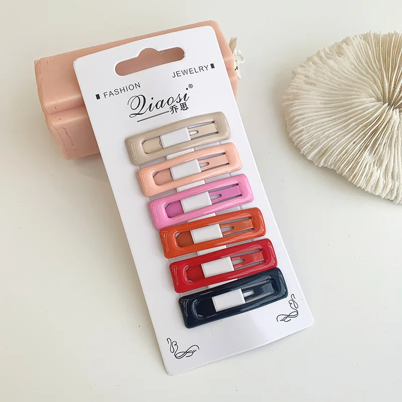 

Hairlyah 6PCS Girls Matte Colorful Hairpin Holder Ornament Bangs Barrette Styling Tools Hair Clip Headress Hair Accessories