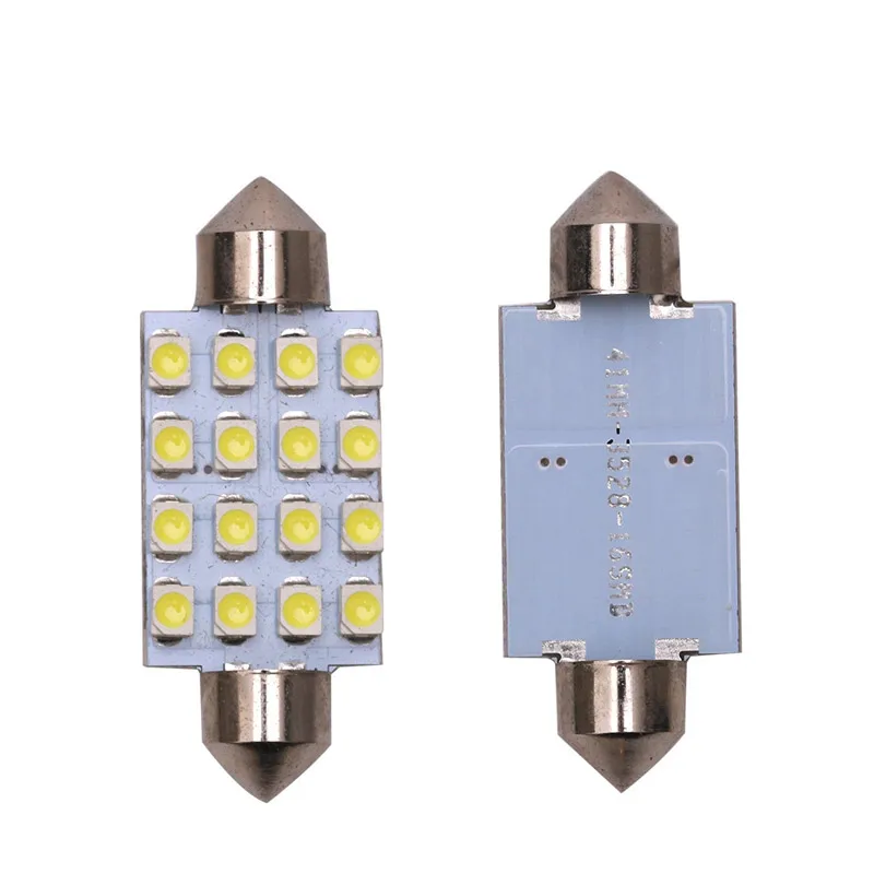 Автомобильный светодиодный двойной острый светильник 16SMD 2835 1210 чтение 31 мм 36 мм/39