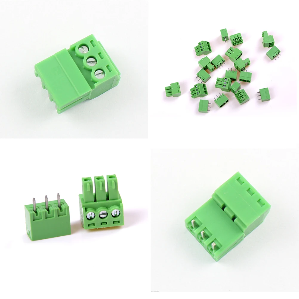

3pin правый угол терминал плагин мм Тип 3,81 мм шаг разъем pcb винтовой клеммный блок 10 шт.