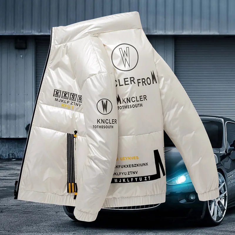 Men's Winter New Slim Short Shiny Face Windproof Men's Warm Cotton Coat Stand-up Collar Youth Trend Jacket Ropa Para Hombre