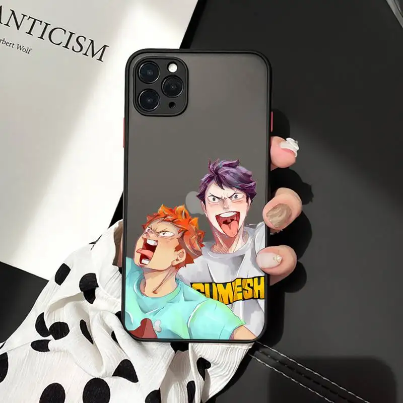 

Cute Japan Anime Oya Haikyuu Phone Cases matte transparent For iphone 7 8 11 12 plus mini x xs xr pro max cover