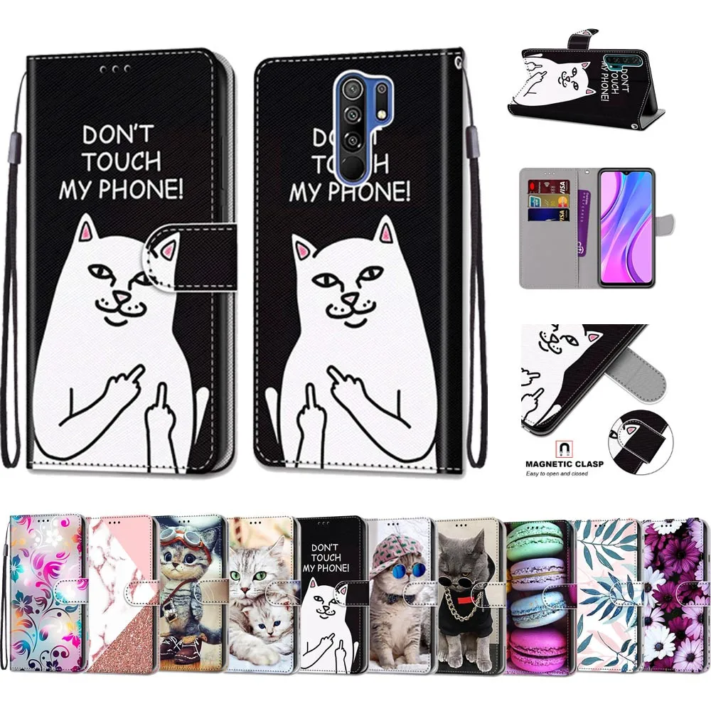 Фликилин Милый Животный Кожаный Чехол Для Xiaomi Redmi 9A 9C 8A 7A 6Pro 6A 5 Plus 5A Книжный Стиль Закладка-перекидной Бумажник для Телефона с Карманом на Карты