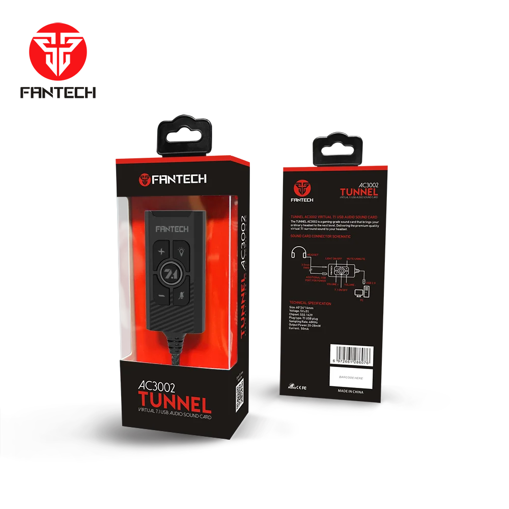 FANTECH AC3002 7,1 Аудио Звуковая карта регулятор громкости и микрофона управление риском Лер 7,1 дополнительные функции для игровой гарнитуры Earpods