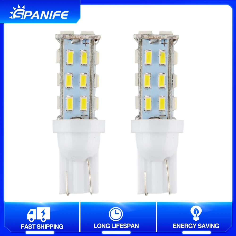 

Spanife 10pcs T10 W5W 194 LED For Car Accessories Led Bulbs Canbus No Error 12V 6500k White Auto Lamp Reverse Lights