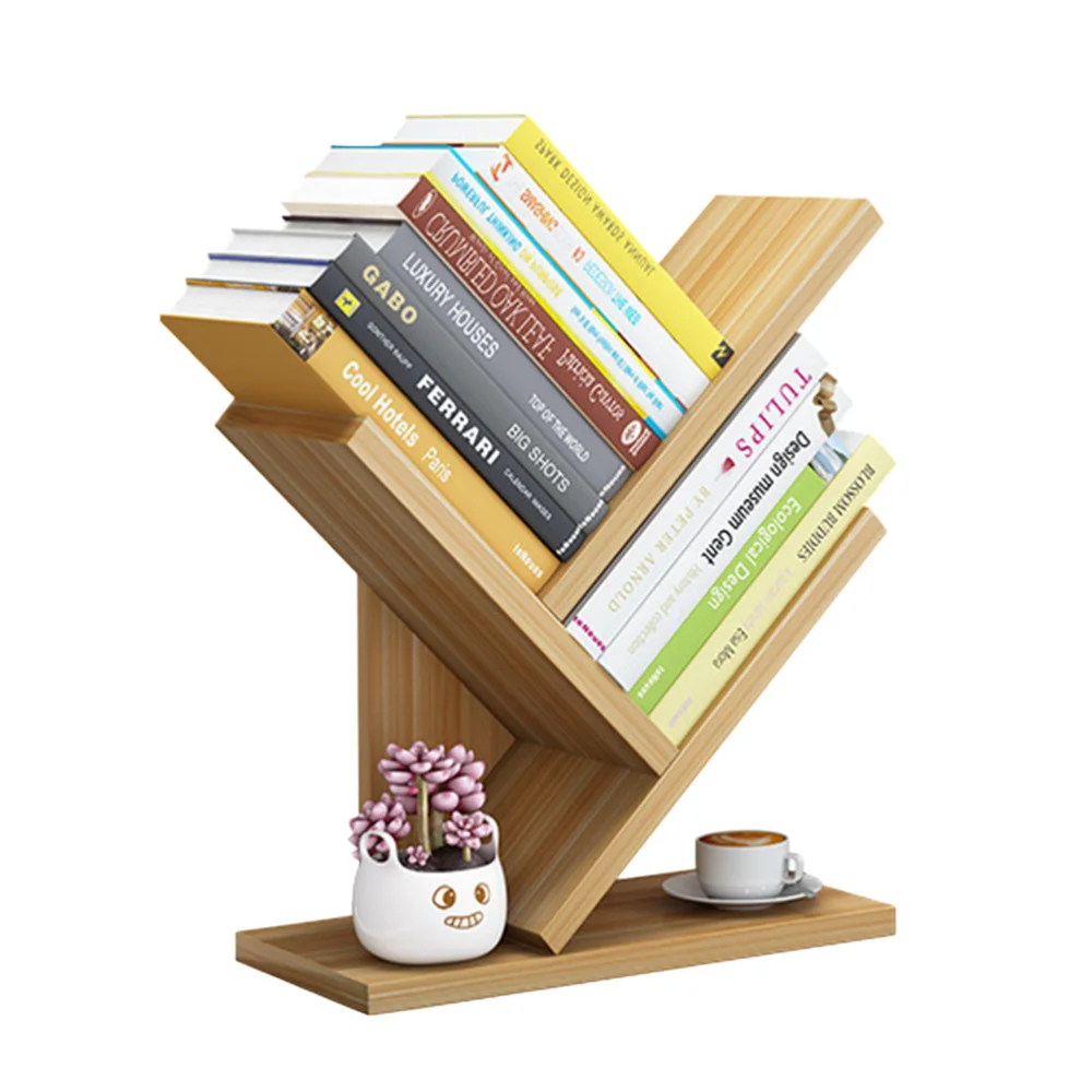 

Wooden three-layer tree rack, small desk rack, fashion storage rack.