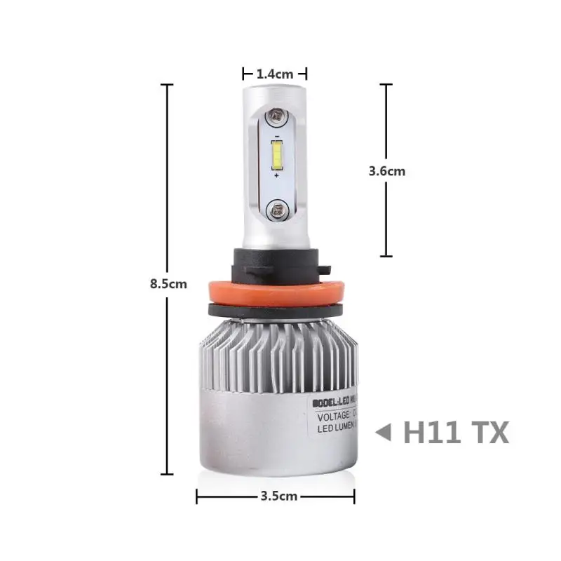 

2PCS LED Mini Car H11 headlight Light Bulbs Fog Lamps 36W 8000LM 6500K Auto Headlights Kit Accessories