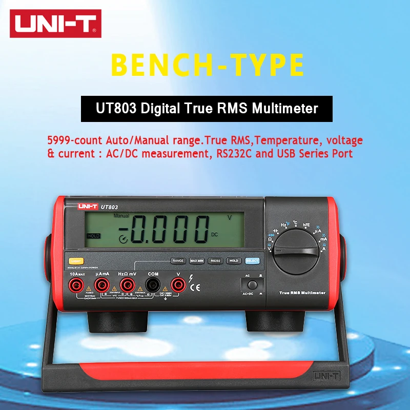 UNI T UT803 скамья Тип Цифровые мультиметры ЖК дисплей Дисплей Авто Диапазон Вольт