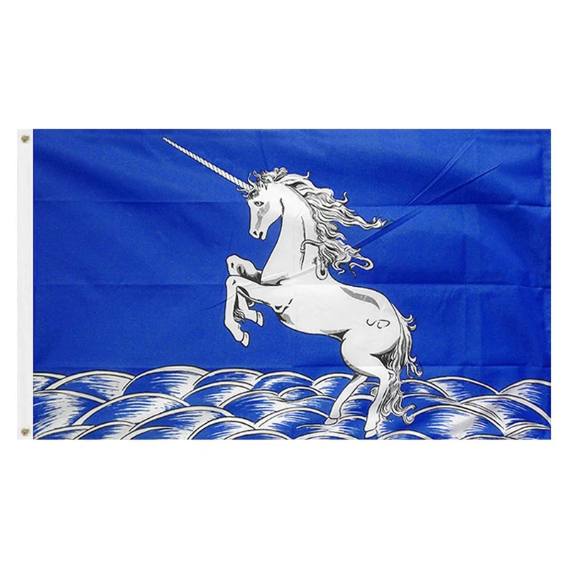 

Blue Unicorn Flag Scotland Scottish Mystical Flag 150X90CM banner 3x5 FT 100D Polyester brass grommets custom flag