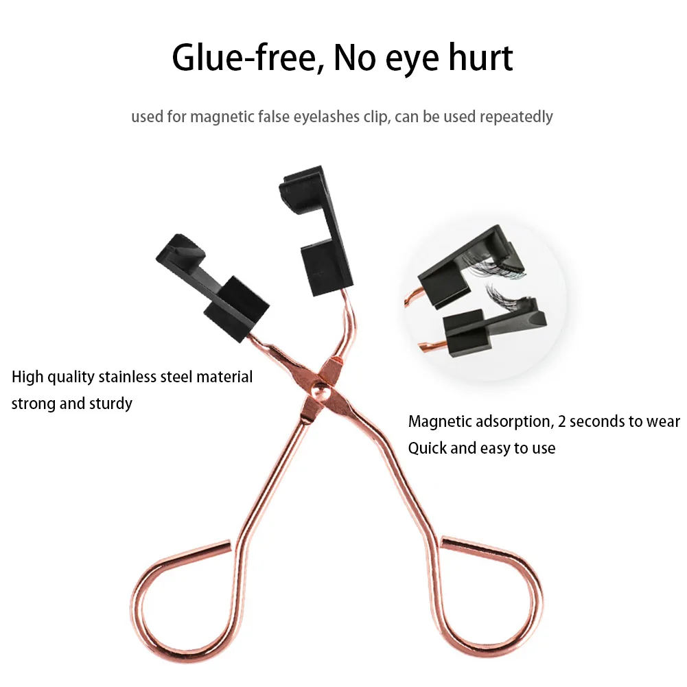 

Eyelashes Tweezers False Eyelashes Clip False Eyelashes Applicator Tool Eyelash Curler Makeup Tools for All Eye Shapes Rose Gold