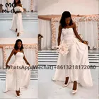 2021 Свадебный комбинезон без бретелек, съемные атласные платья в стиле бохо с аппликацией сердечком, свадебные платья в африканском стиле