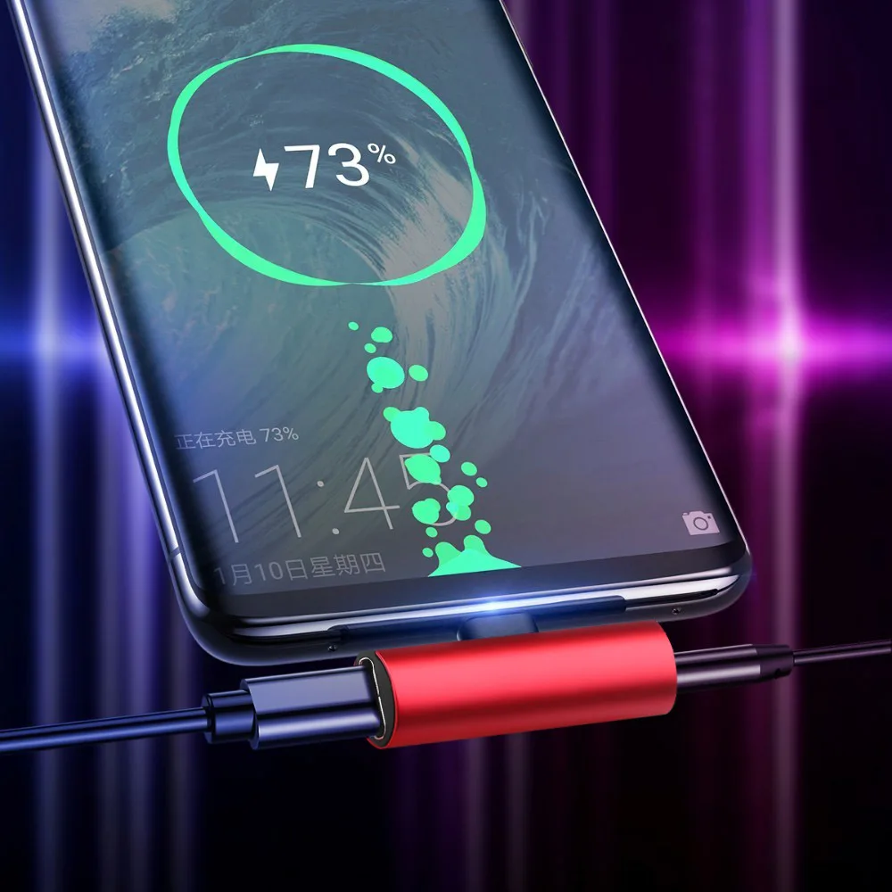 Переходник для наушников 2 в 1 с разъемом USB Type-C на 3 5 мм зарядный преобразователь