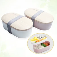 2 layer japanese microwavable lunch boxes wood bento box for kids porta comida children fruit snack case portable food container