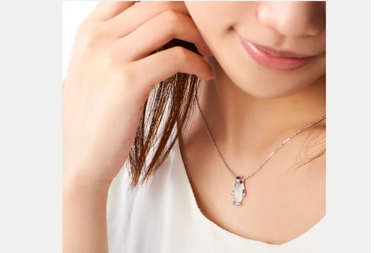

Accessories Cute Penguin White Opal Necklace Penguin Pendant