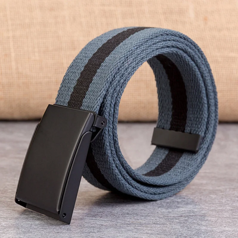 Модный новый холщовый ремень унисекс с Цветной полоской Холщовый автоматической