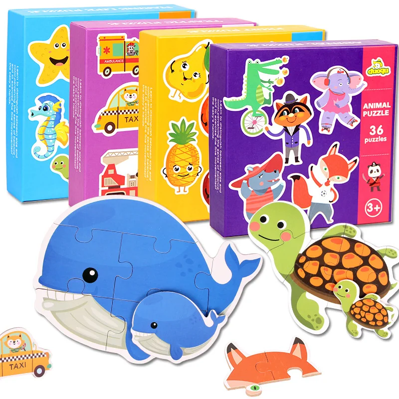 

Children Matching Puzzle Games Early Learning Card My First Jigsaw Puzzle Toys for Children Kids Educational Toys Gift Boy