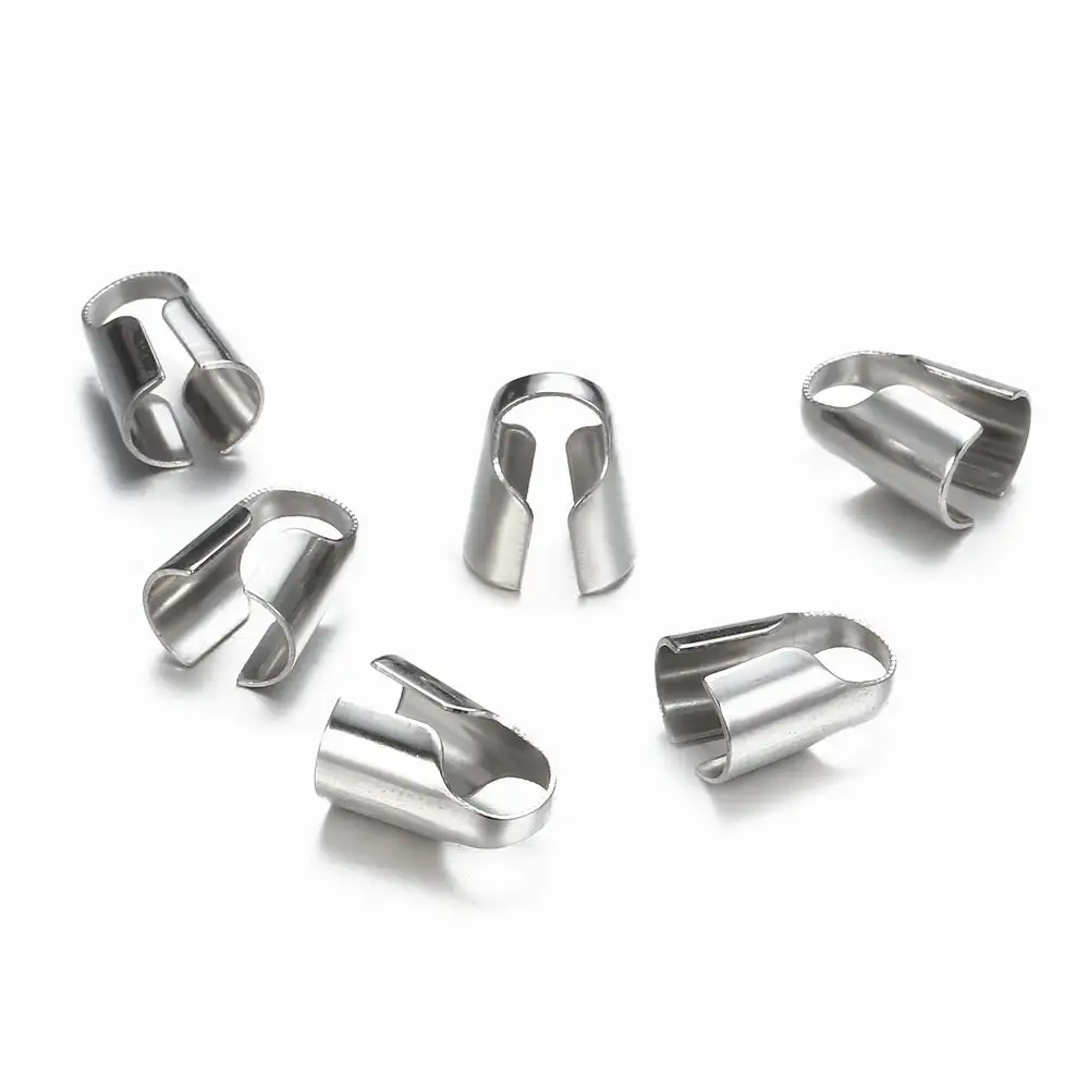 50 шт./лот концевые зажимы для ожерелья из нержавеющей стали зажим ленты обжимной