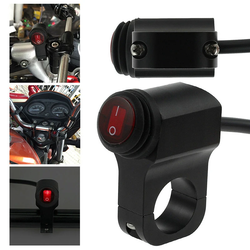 

Motorcycle Handlebar Light On Off Switch Waterproof ATV Headlight Fog Spot FD