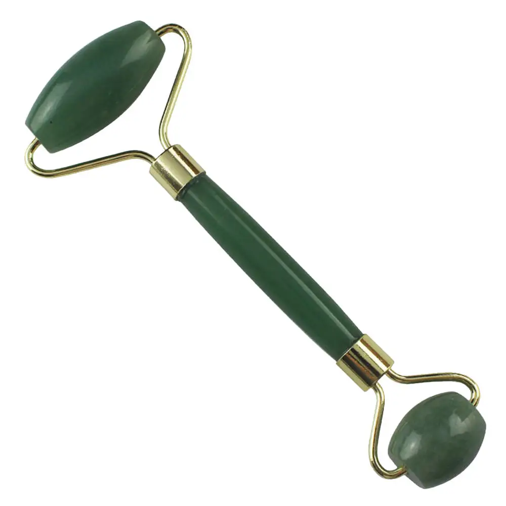 Массажный ролик для лица цветной натуральный Нефритовый камень гуаша доска