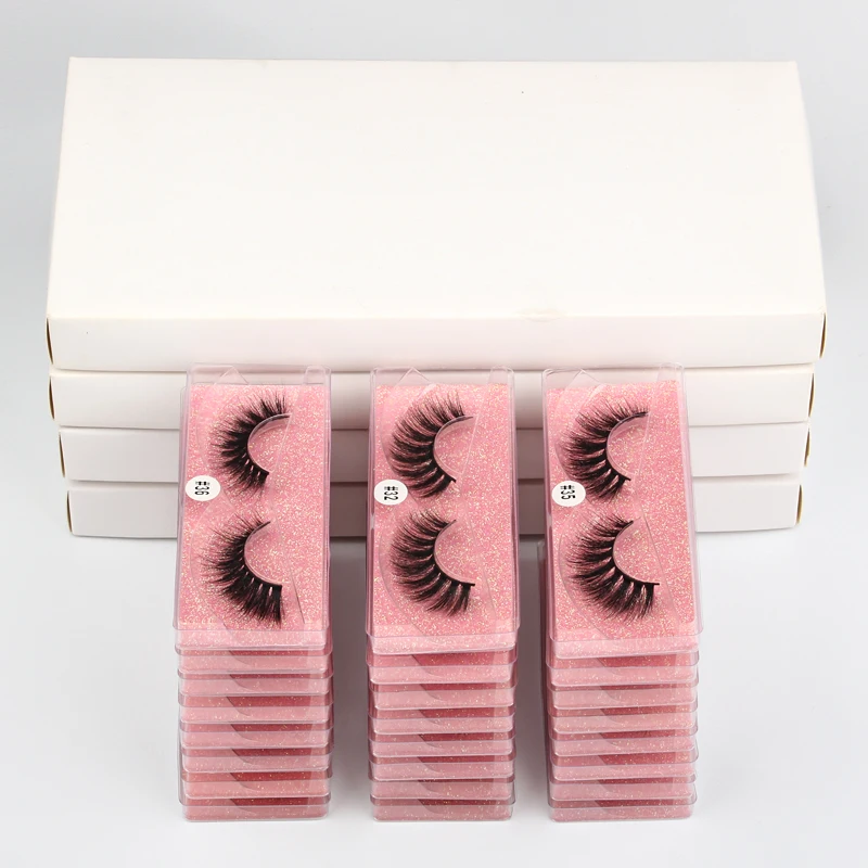 

SHIDISHANGPIN Mink Eye Lashes Wholesale 5/20/30/40/100 PCS Mink Fluffy Fake Eyelashes Bulk Natural Lashes Mink Eyelash Package