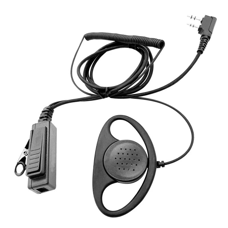 1-Wire D-Ring Earpiece and Mic Headset Compatible with Kenwood 2-Pin Two Way Radios  NX-340 TK-3402 TK-2170 TK-3312 TK-3360