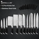 Ножи Sowoll из нержавеющей стали, 3,5, 5, 6, 7, 8 дюймов, 12 шт.