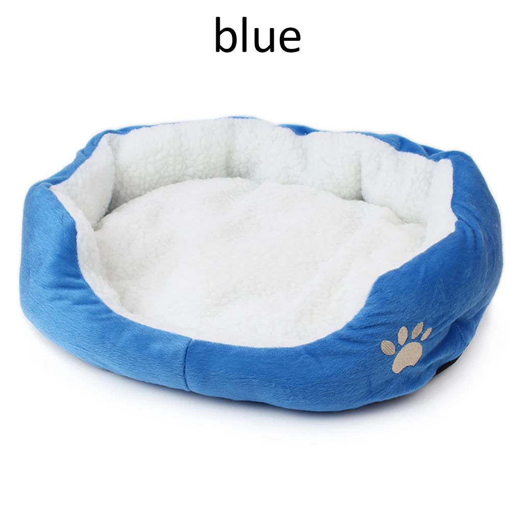 blue Роскошный питомник для домашних животных, теплая мягкая маленькая средняя кровать для собак, подушка для кошек, коврик для дивана для щенка, плюшевый диван, переносные принадлежности для кошек 40*50 см - Цвет: blue