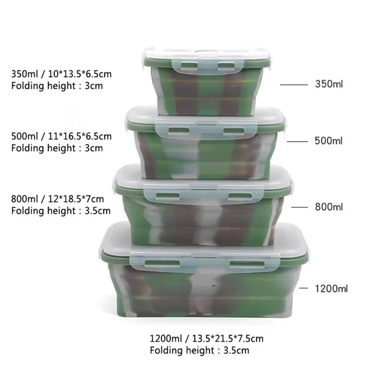 Goodfeer Силиконовый складной Ланч бокс портативный Bento прочный салатный столовый