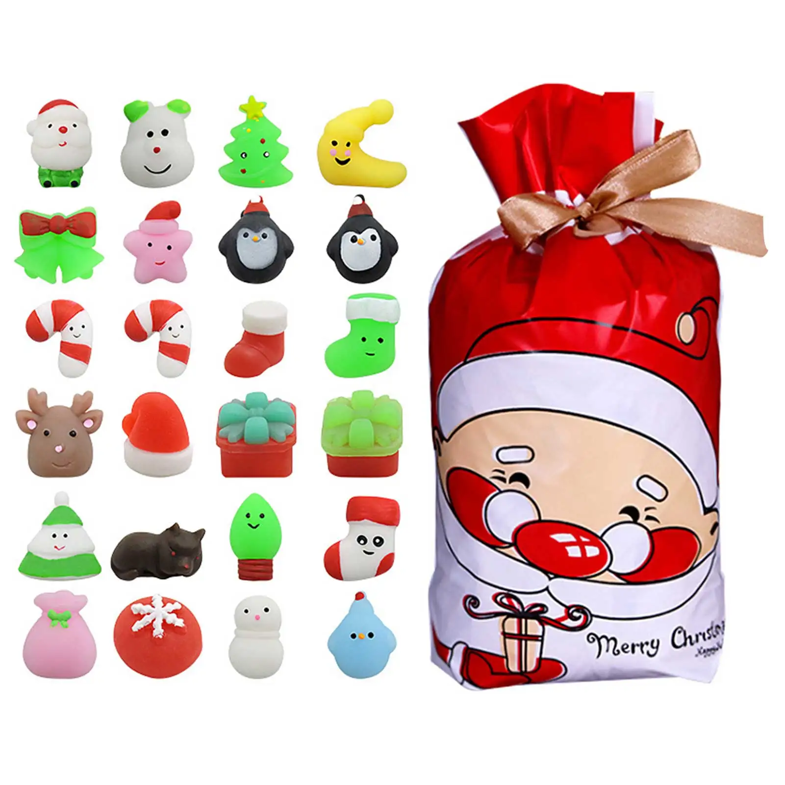 

24PCS Cute Christmas Countdown Calendar Decompression Toys Squeeze Toy Hand Tear Calendar Box Great Gift For Children Kid