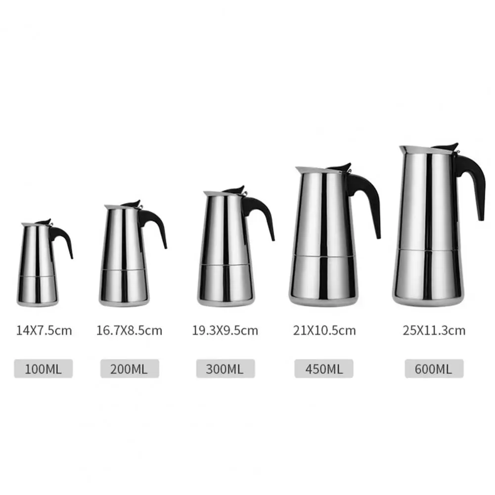 100/200/300/450/600ml Multi-function Stainless Steel Coffee Pot Mocha Cafe Latte Stovetop Espresso Kettle | Дом и сад