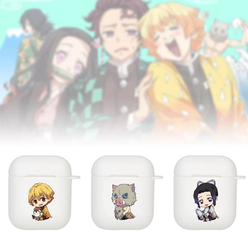 Demon Slayer: Kimetsu No Yaiba аниме шаблон для Apple Airpods чехол Bluetooth наушники Защитный чехол силиконовый чехол для наушников