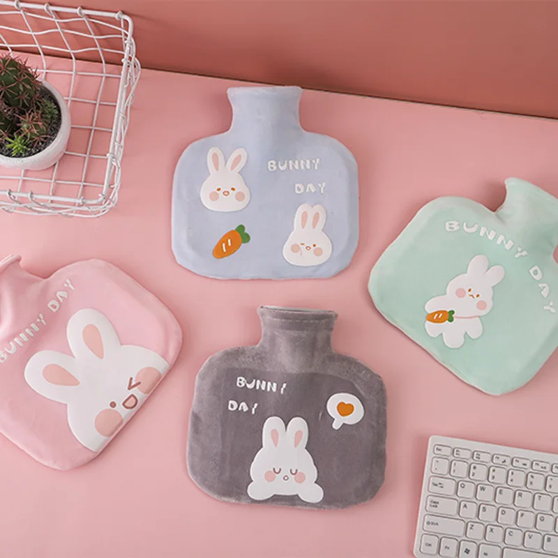 

1L Cartoon Dinosaur Bonnie Rabbit Bubble Bear High-density PVC Pressure-proof Leak-proof Water Injection Hot Water Bottle 1000ml