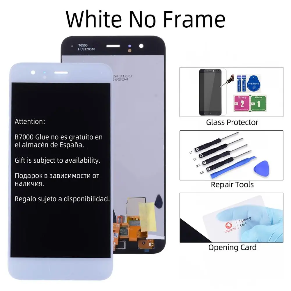 No Frame White Дисплей дл XIAOMI Mi6 LCD в сборе с тачскрином на рамке 5.15'' черный белый - Цвет: No Frame White