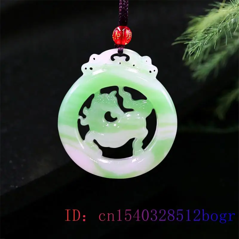 

Подвеска в виде Нефритовой лошади, подарки, Очаровательные китайские украшения, драгоценный камень, зеленый, белый жадеит, натуральный модн...