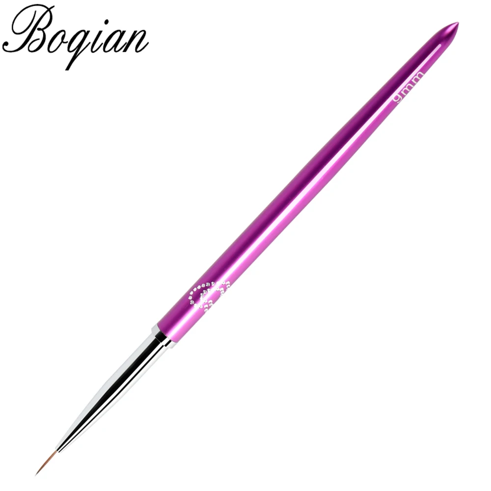 

BQAN 7/9mm Purple Nail Brush Nail Propylene Pigment Painting Drawing Brushes Nail Arts 3D Flower Pen Tools with Cap