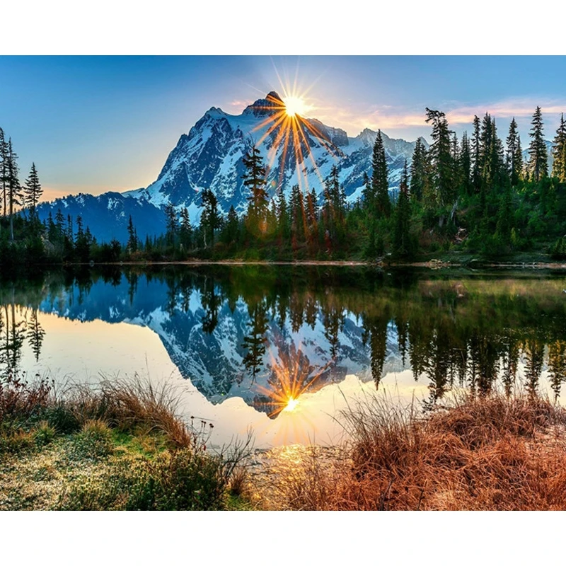 Безрамная Снежная гора своими руками искусственная живопись пейзаж Картина на