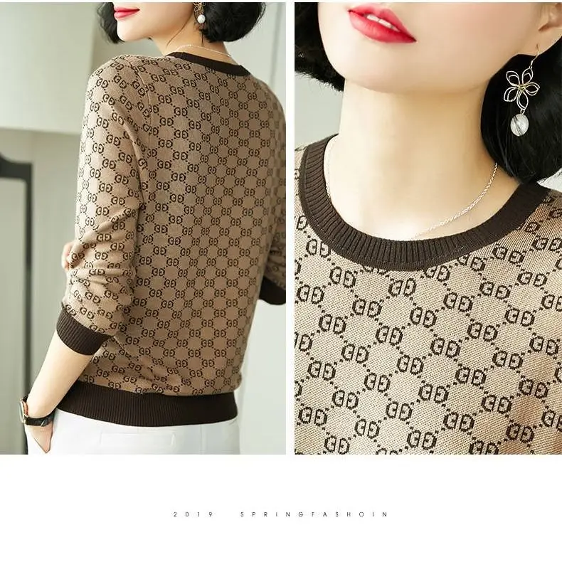 

Spring and Autumn Long Sleeve Knitted Backing Shirt Wool Fashion Leisure Interior Loose Jacket Women 2021 New