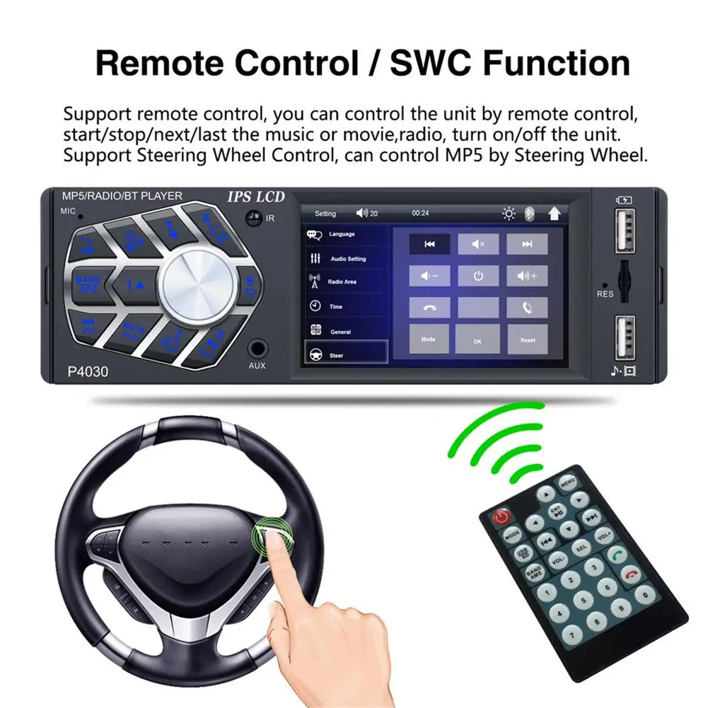 

1 Din Blue-tooth Car Radio Car Stereo FM Radio With 4.1 Inch Touch Screen FM Radio Receiver Hands-free Car Audio Receiver