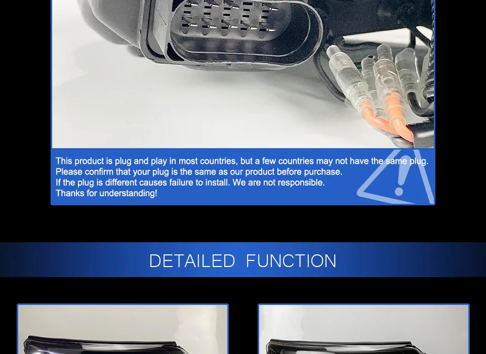 Head Lamp For Car VW Tiguan 2013- Headlights Fog Lights Daytime Running Lights DRL H7 LED Bi Xenon Bulb Car Accessories