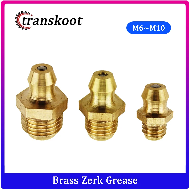 10 шт M6 M8 M10 мужские нитки прямые латунные Zerk смазки ниппели фитинги|m6|fittingfittings brass |