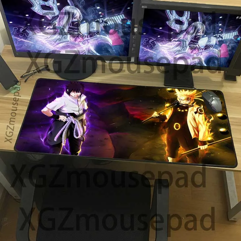 XGZ Наруто Саске очень большой коврик для мыши черный изысканный замок края компьютерная клавиатура стол коврик резиновый нескользящий 900x400/600x300