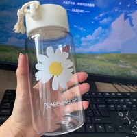 401 500ml small daisy transparent plastic water bottles bfree creative frosted water bottle with portable rope travel tea cup