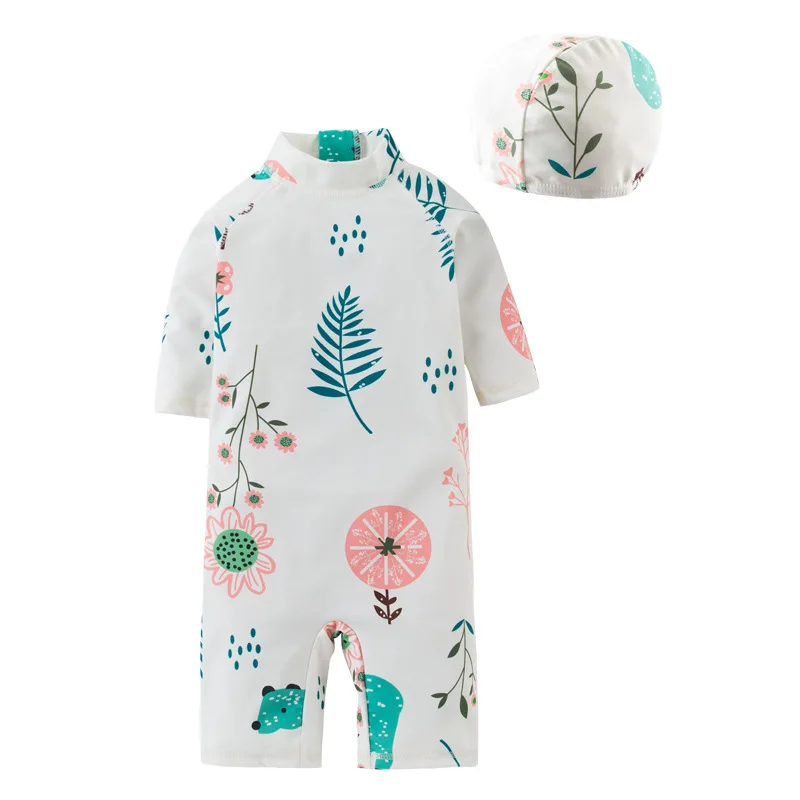 

Girls Boys Swimming Suit Infant Toddler Bathing Suits Unicorn Pineapple Baby Girl Swimwear One Piece with Hat Bathroom Clothes