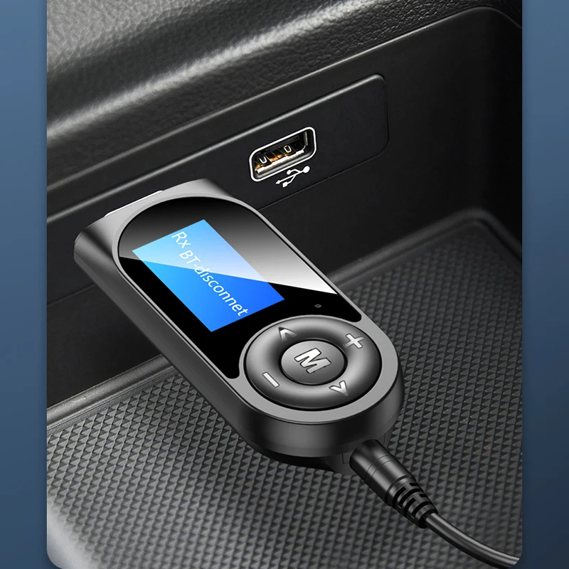 USB Bluetooth 5 0 аудио приемник передатчик с 3 мм ЖК экраном AUX стерео разъем адаптер для