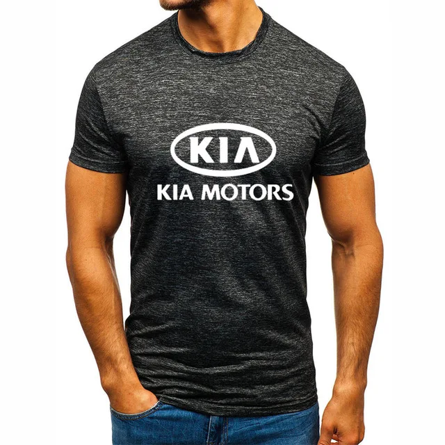 Мужская хлопковая футболка с коротким рукавом облегающая Повседневная круглым