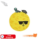 Moon шезлонг вышивка инопланетянин утюгом нашивки для одежды панк байкерские значки куртки аксессуары мультфильм Аппликации Бесплатная доставка