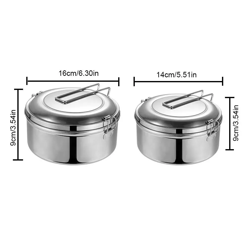 304 Ланч бокс из нержавеющей стали двухслойная Изолированная миска для еды с