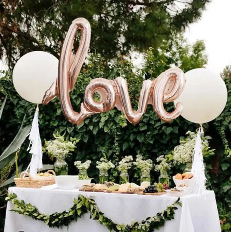 Лигатуры LOVE письмо Фольга шар Юбилей на свадьбу день рождения День Святого