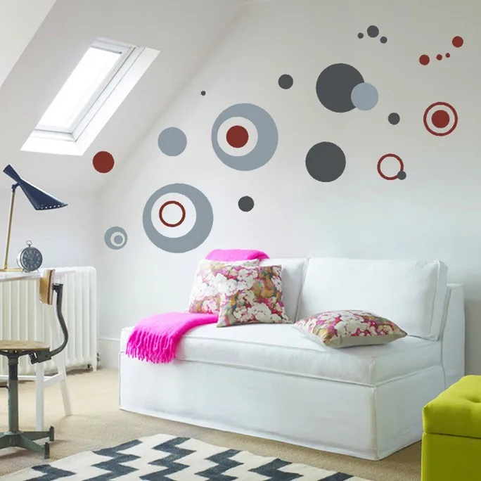 

Дизайн абстрактная Европейская бордовая круглая наклейка на стену декоративная Adesivo де Parede съемная ПВХ Наклейка на стену