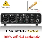 100% оригинальный аутентичный BEHRINGER UMC202HD электрогитара живой записи внешняя звуковая карта Профессиональный USB компьютер